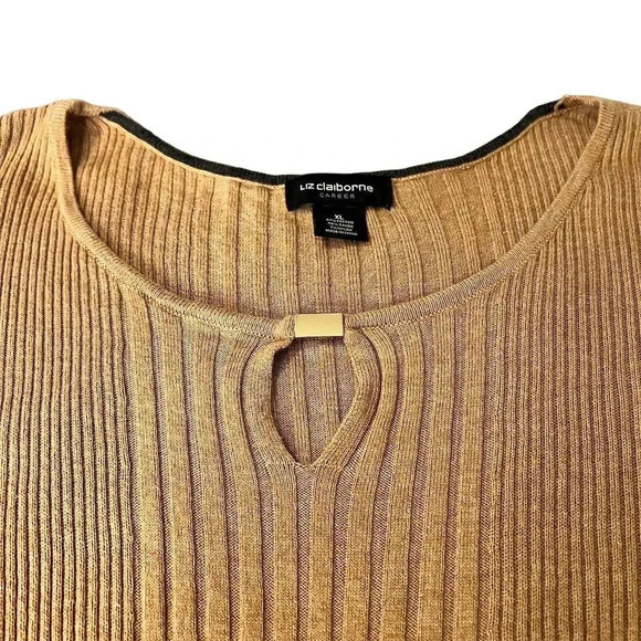 Liz Claiborne Women's XL Brown Pullover Sweater Keyhole Neck Casual - Picture 8 of 8